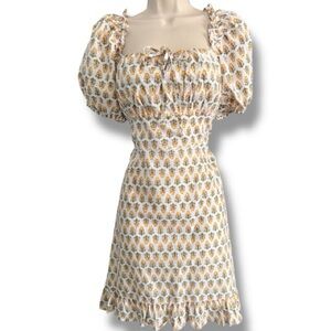 Dizzy Lizzy Floral Milkmaid Smocked Back Dress Size XL